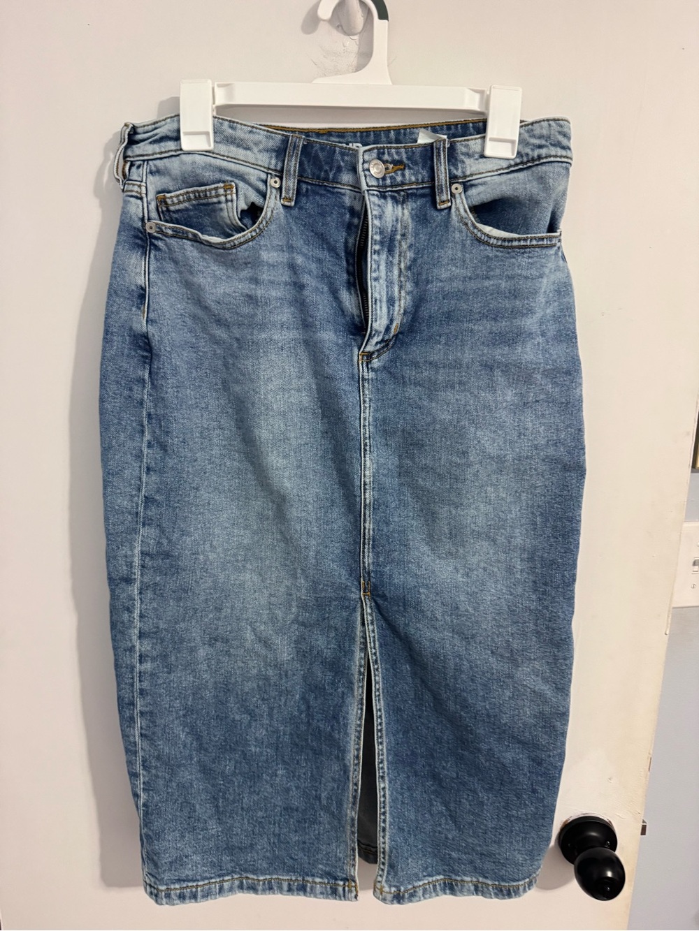 Lands' End Light Blue Straight-Leg Denim Skirt